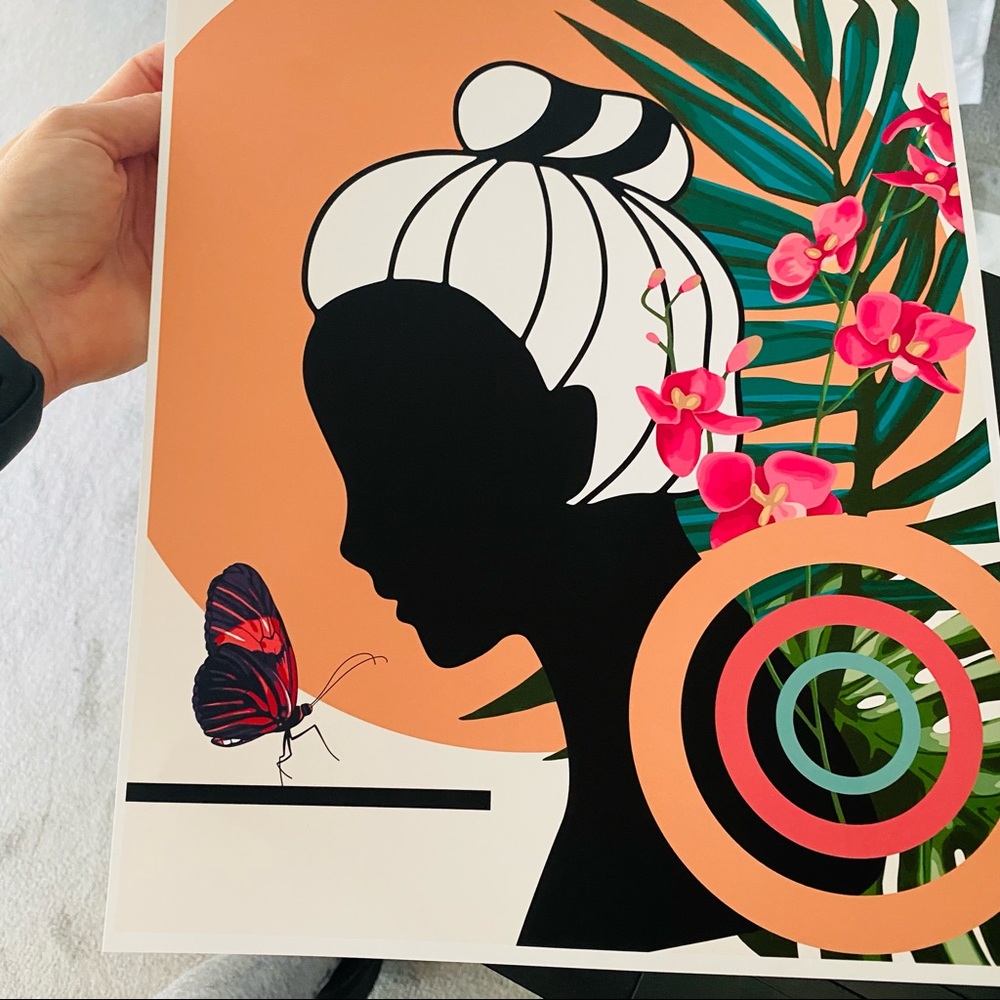 Modern Wall Art Print Butterfly Girl Unframed - Picture 11 of 15